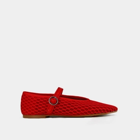 264- Deesse Bis Mesh/cuir Rouge-rouge-Vif Jonak women's stylish shoes with modern design