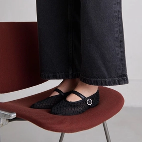 264- Deessia Mesh/cuir Noir-noir Jonak women's stylish shoes with modern design