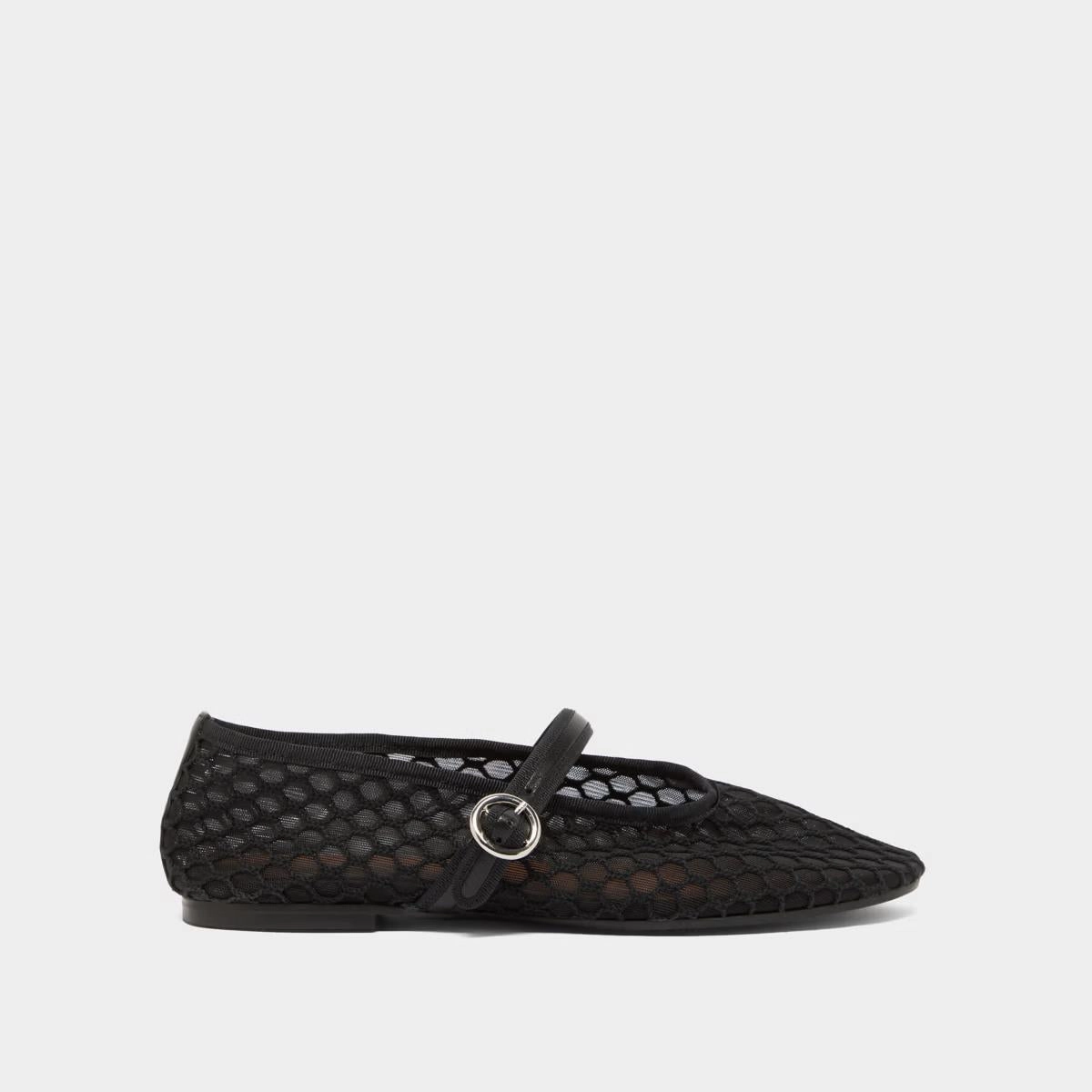 264- Deessia Mesh/cuir Noir-noir Stylish Footwear