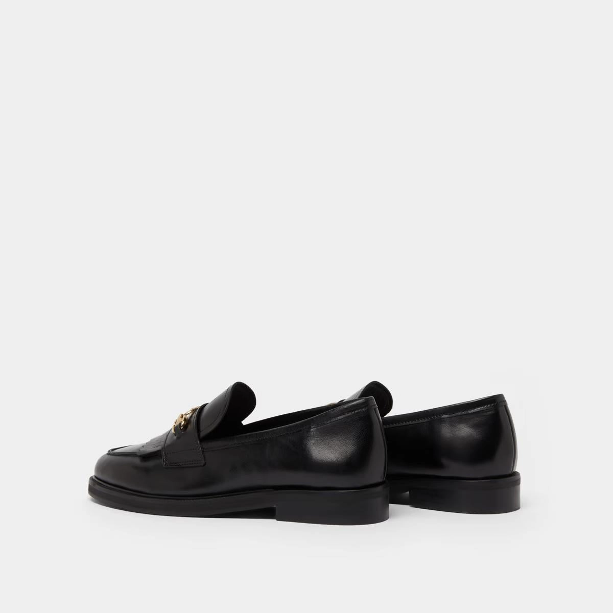 264- Delphes Cuir Noir Stylish Footwear
