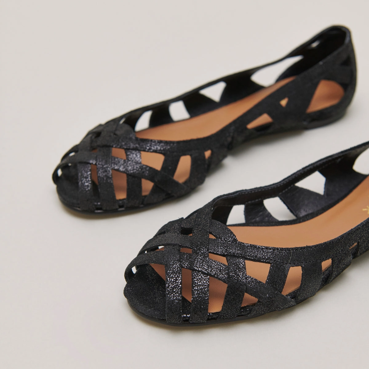 264- Deray Croute Laminee Noir Stylish Footwear