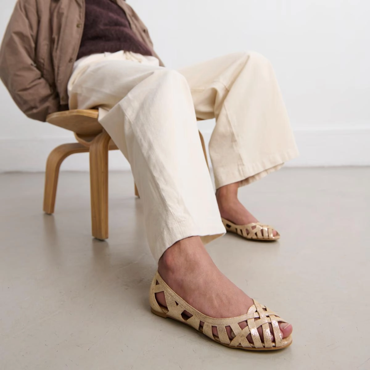 264- Deray Croute Laminee Platine Stylish Footwear
