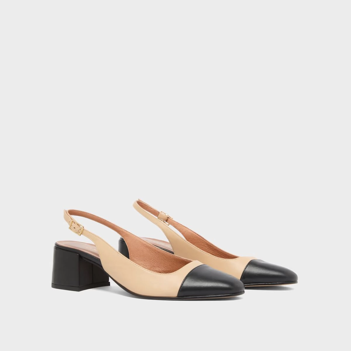 264- Dhapon Cuir/cuir Noir-beige Stylish Footwear