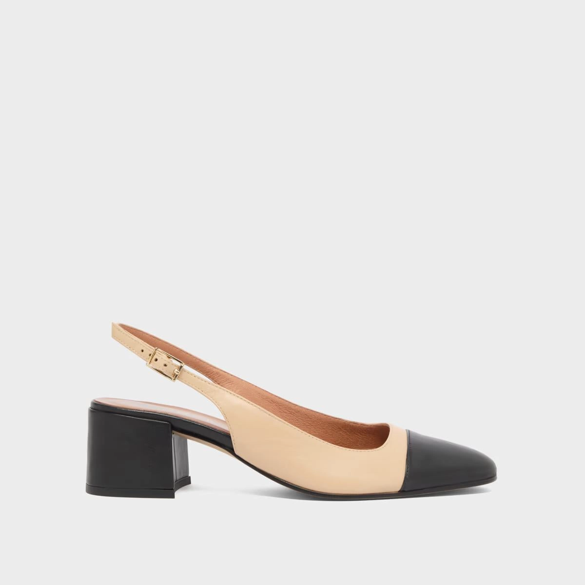 264- Dhapon Cuir/cuir Noir-beige Stylish Footwear