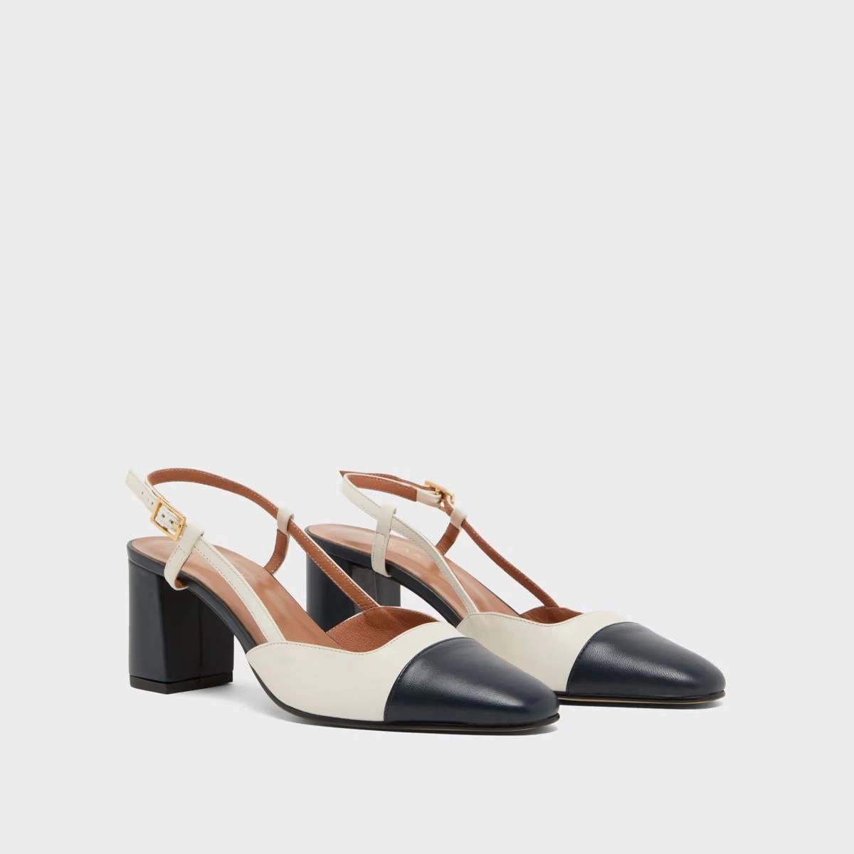 264- Dhapop Cuir Marine-ecru Stylish Footwear