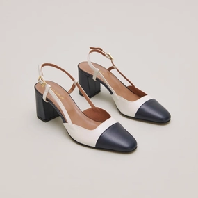 264- Dhapop Cuir Marine-ecru Jonak women's stylish shoes with modern design