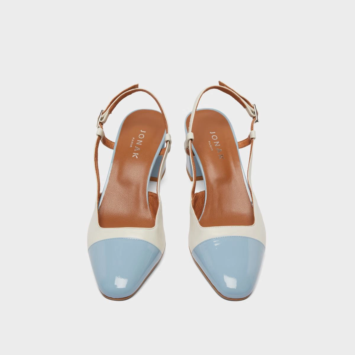 264- Dhapop Vernis/cuir Bleu-Ciel-ecru Stylish Footwear