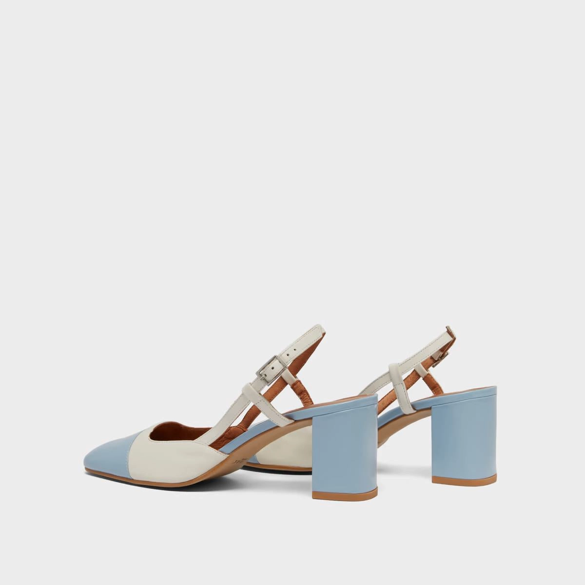 264- Dhapop Vernis/cuir Bleu-Ciel-ecru Stylish Footwear