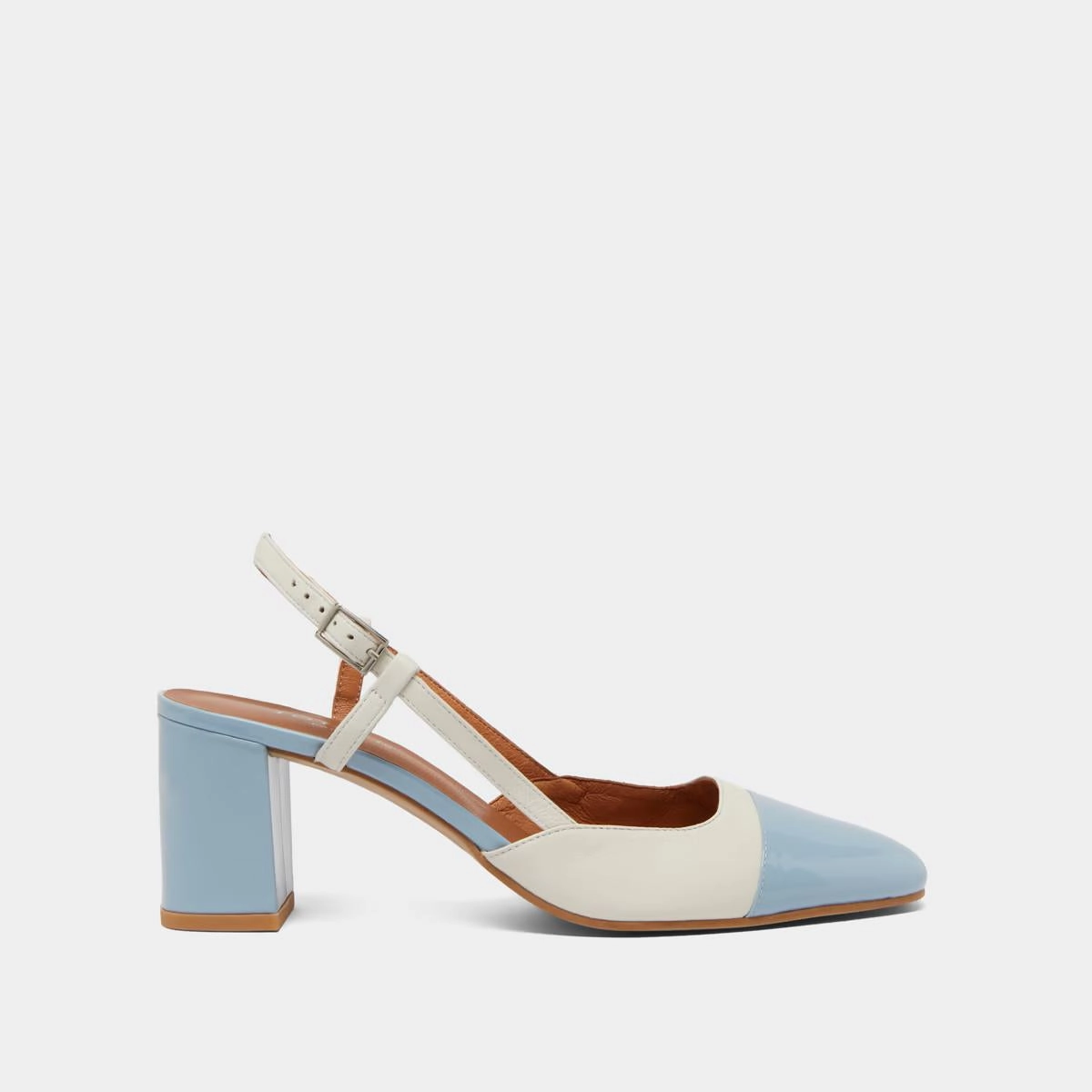 264- Dhapop Vernis/cuir Bleu-Ciel-ecru Stylish Footwear