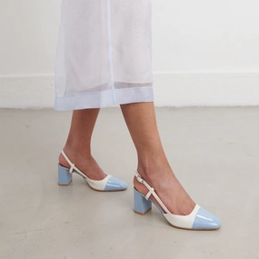 264- Dhapop Vernis/cuir Bleu-Ciel-ecru Jonak women's stylish shoes with modern design