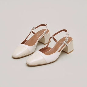 264- Dhapopy Vernis/cuir Ecru-ecru Jonak women's stylish shoes with modern design