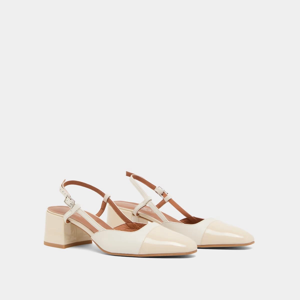 264- Dhapopy Vernis/cuir Ecru-ecru Stylish Footwear