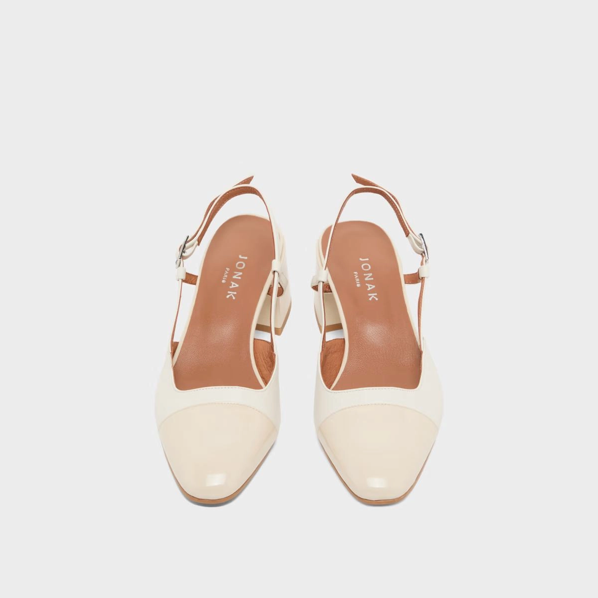 264- Dhapopy Vernis/cuir Ecru-ecru Stylish Footwear