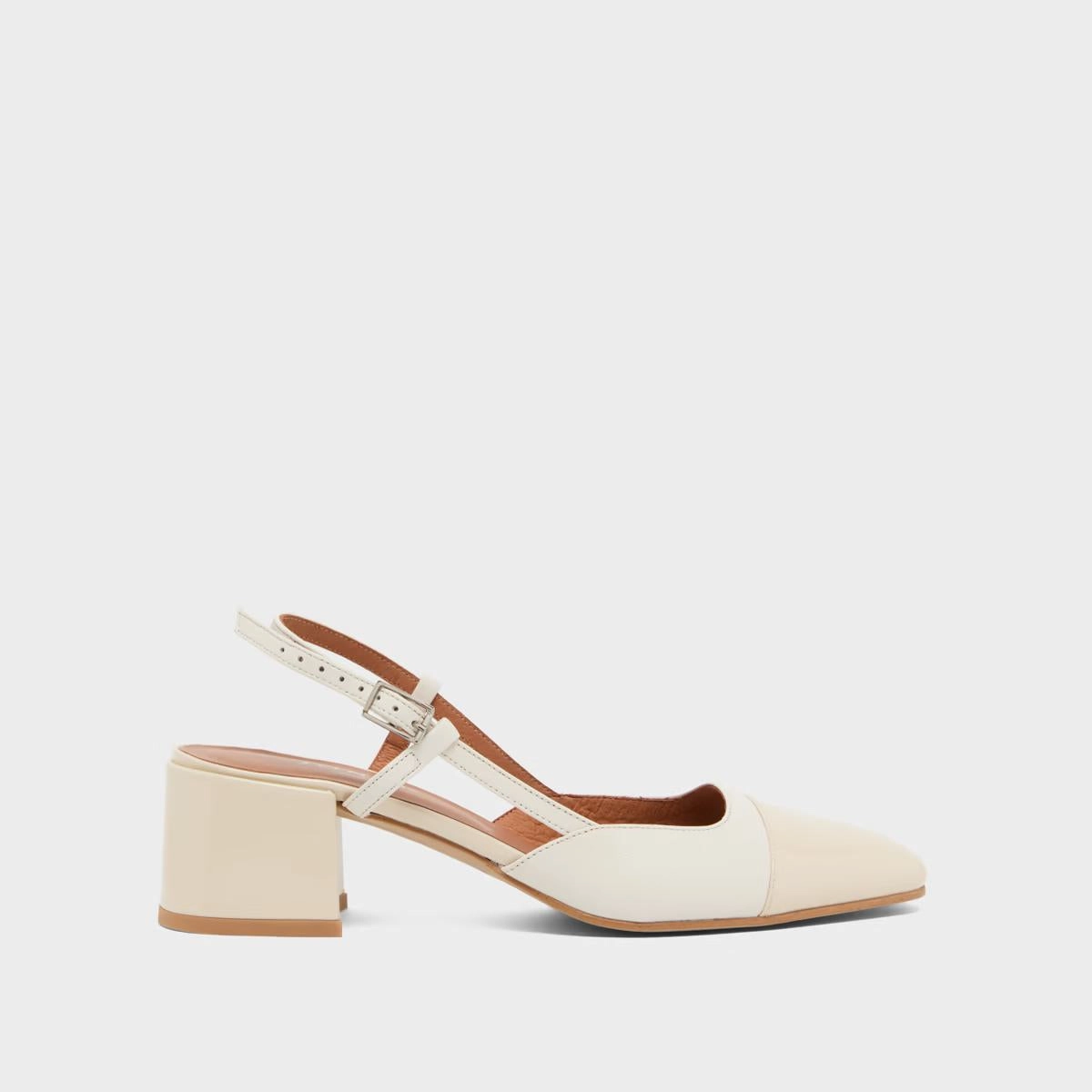 264- Dhapopy Vernis/cuir Ecru-ecru Stylish Footwear