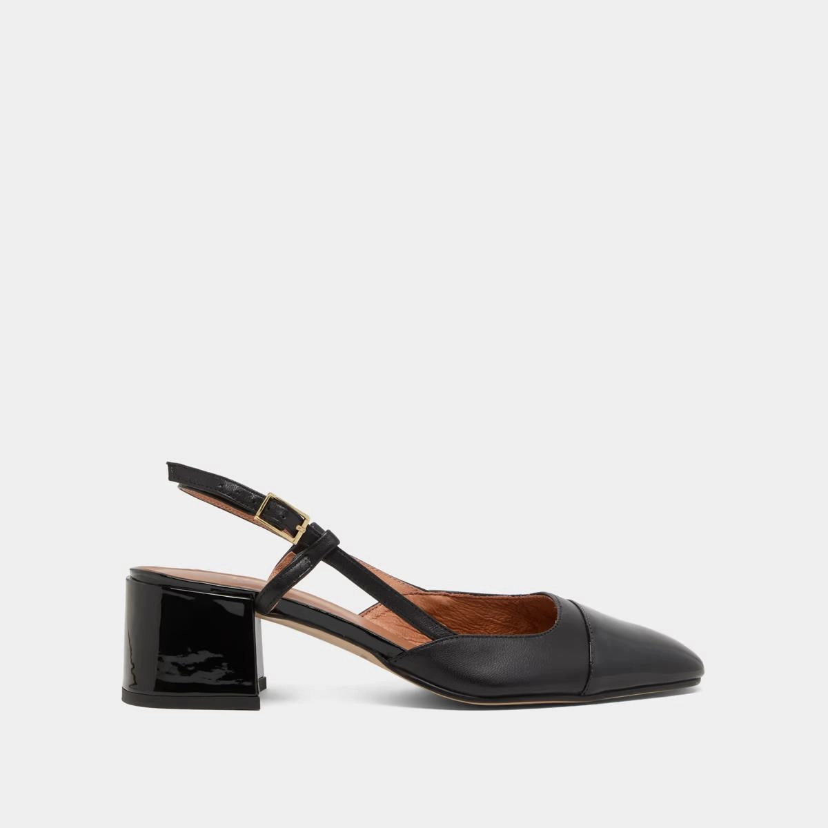 264- Dhapopy Vernis/cuir Noir-noir Stylish Footwear