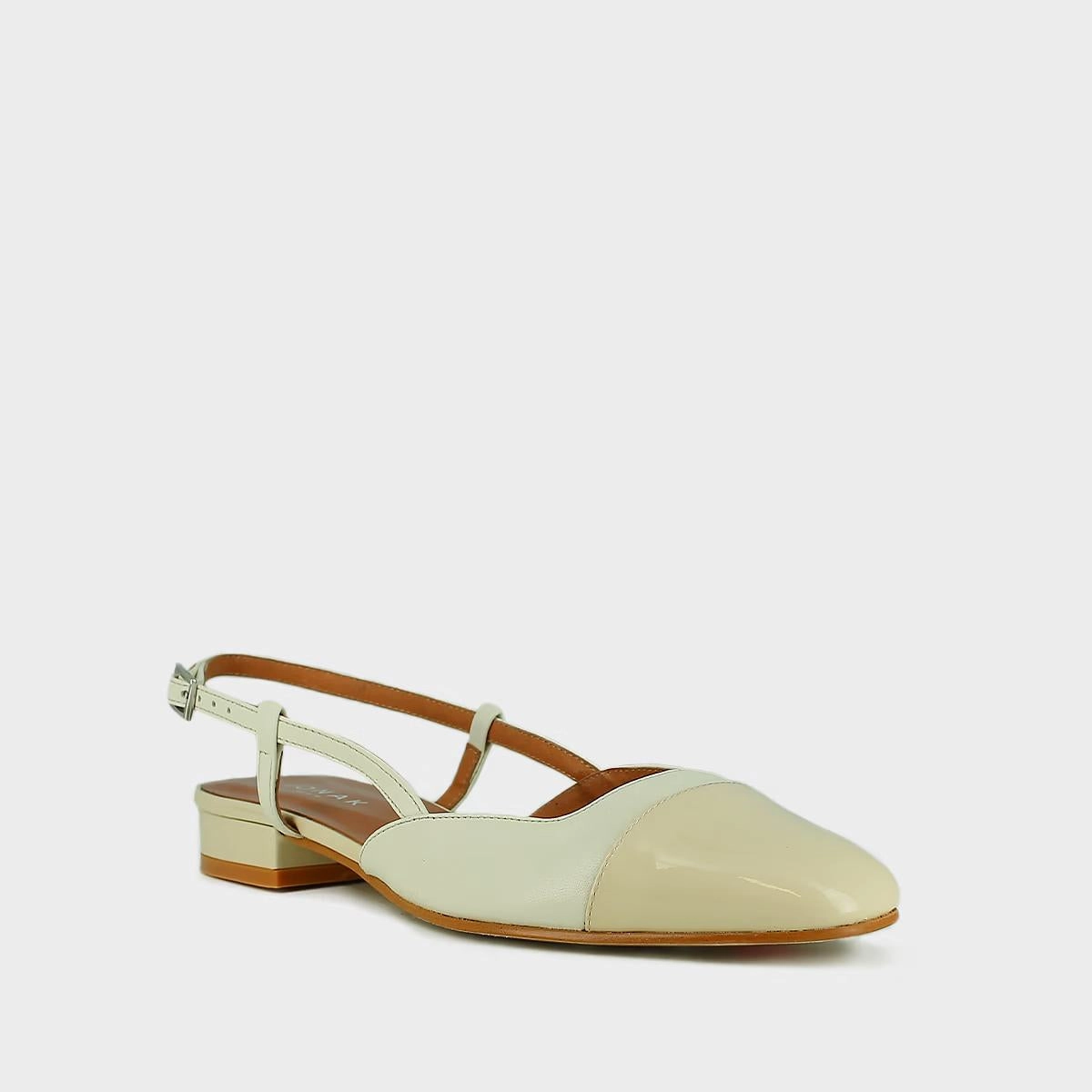 264- Dhapou Vernis/cuir Ecru-ecru Stylish Footwear