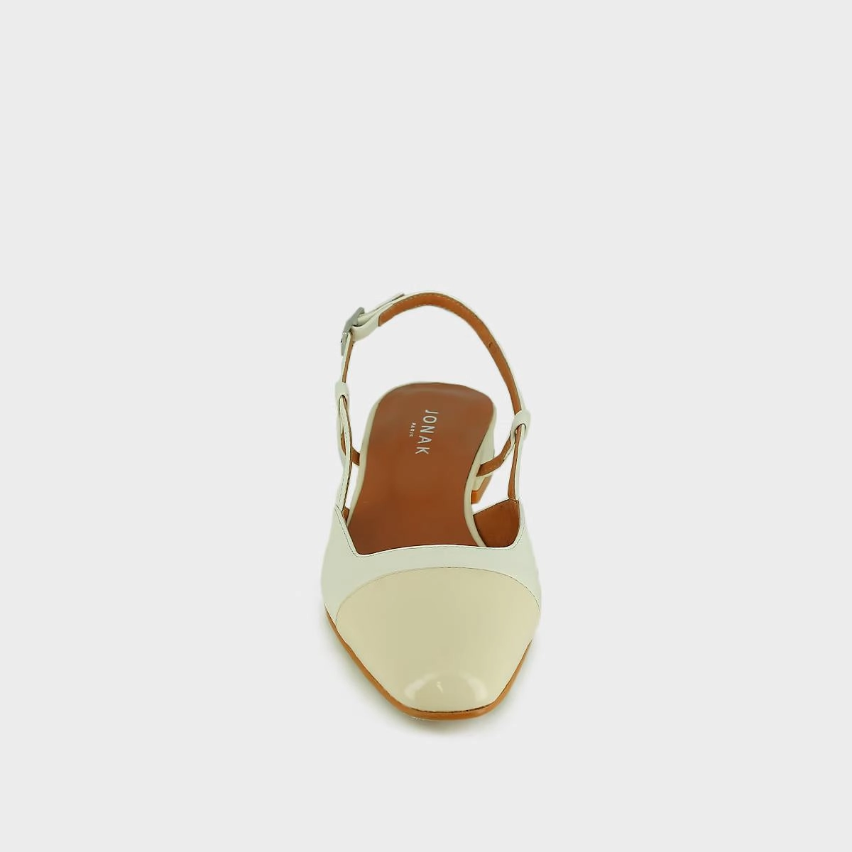 264- Dhapou Vernis/cuir Ecru-ecru Stylish Footwear