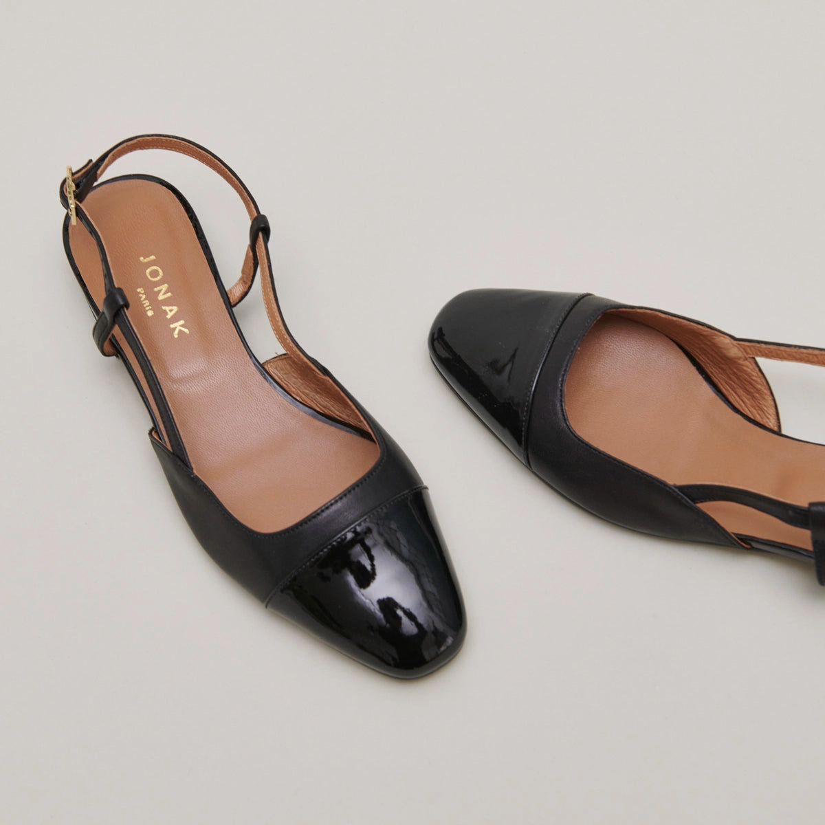264- Dhapou Vernis/cuir Noir-noir Stylish Footwear