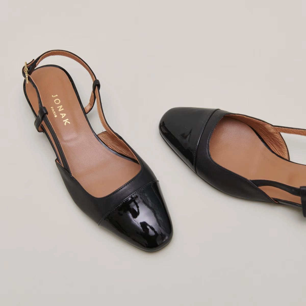 264- Dhapou Vernis/cuir Noir-noir Stylish Footwear