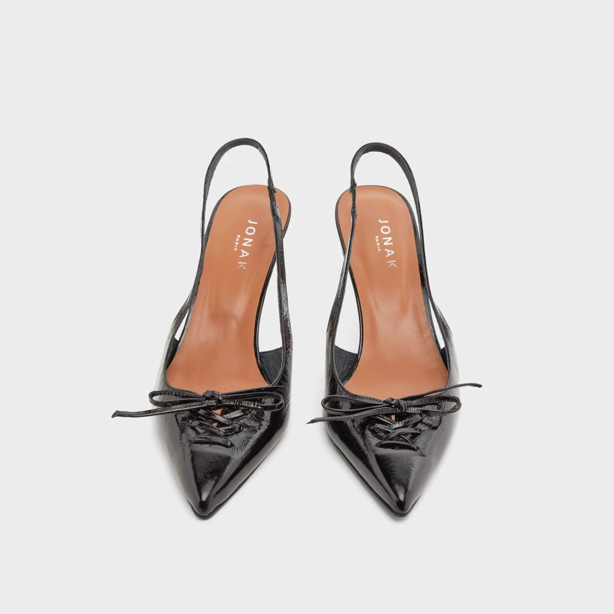 264- Dolene Cuir Brillant Noir Stylish Footwear