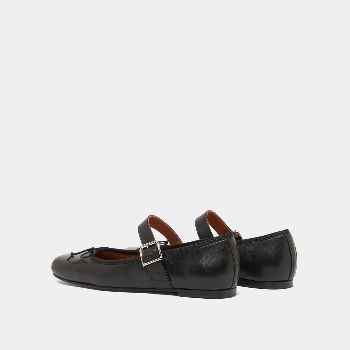 264- Dominante Cuir Noir Stylish Footwear