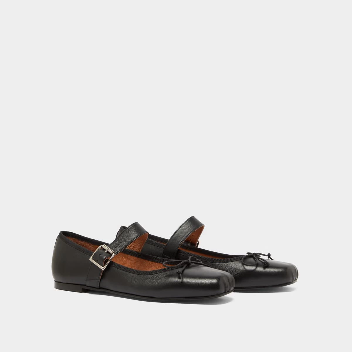 264- Dominante Cuir Noir Stylish Footwear