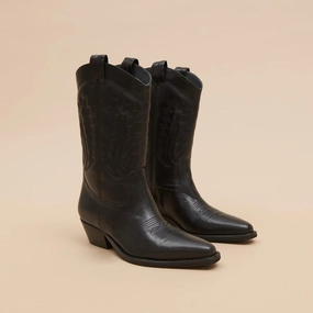 264- Donatella Cuir Noir Jonak women's stylish shoes with modern design