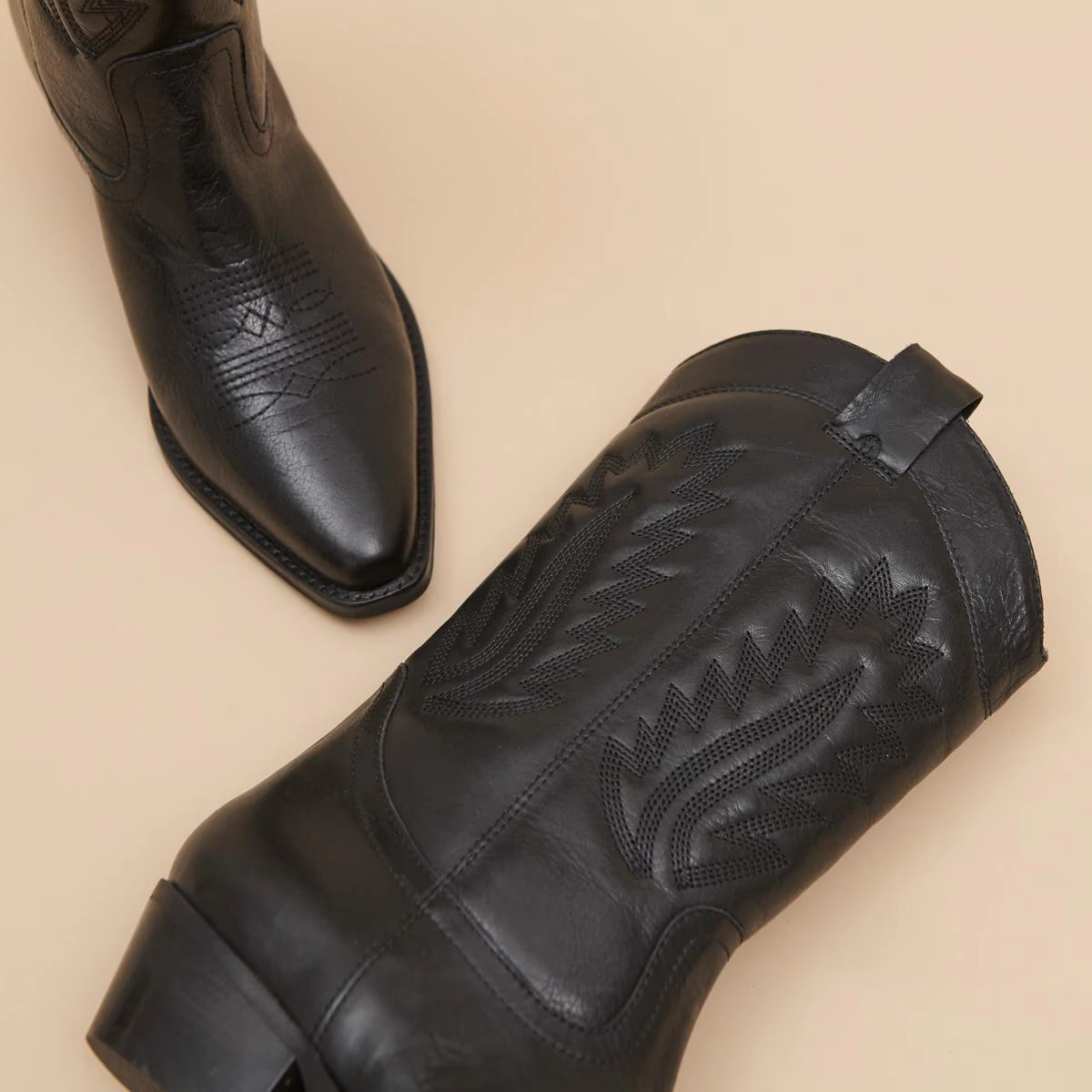 264- Donatella Cuir Noir Stylish Footwear
