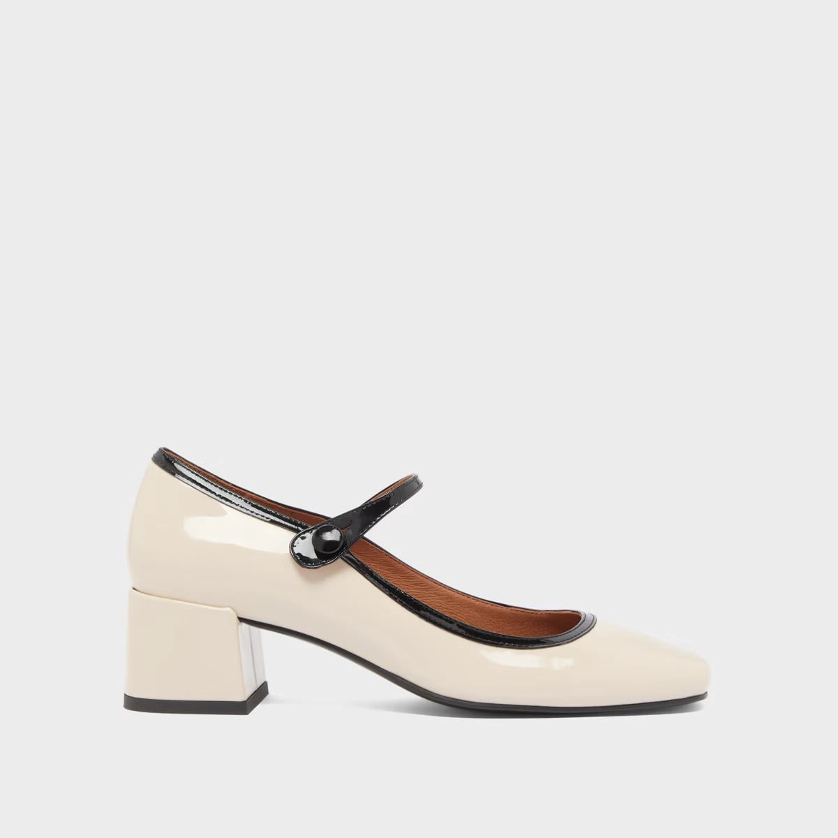 264- Donzai Vernis/vernis Ecru-noir Stylish Footwear
