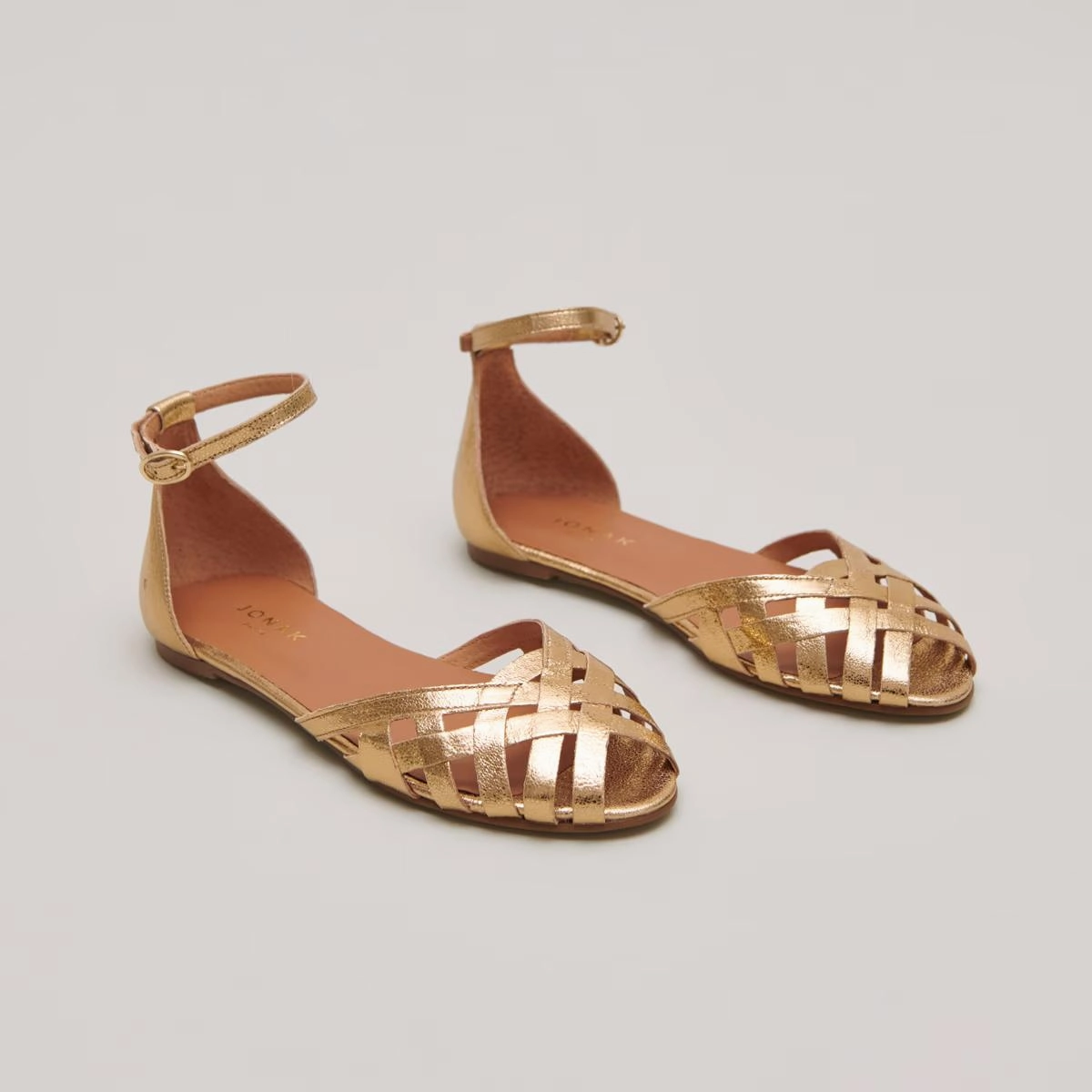 264- Doo Cuir Craquele Or Stylish Footwear