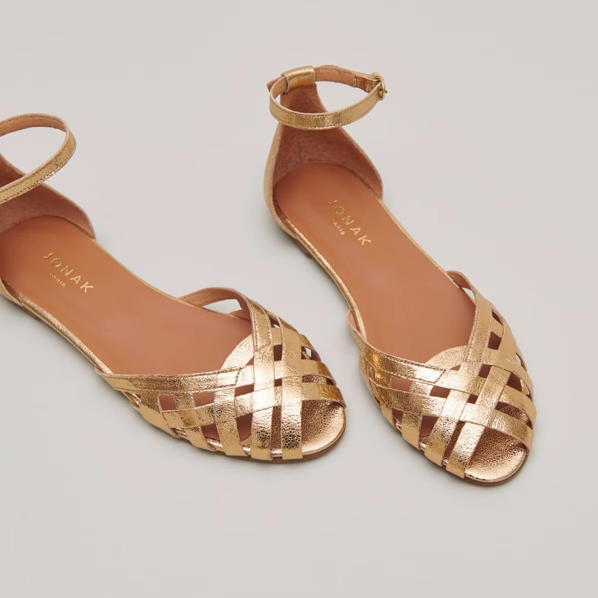 264- Doo Cuir Craquele Or Stylish Footwear