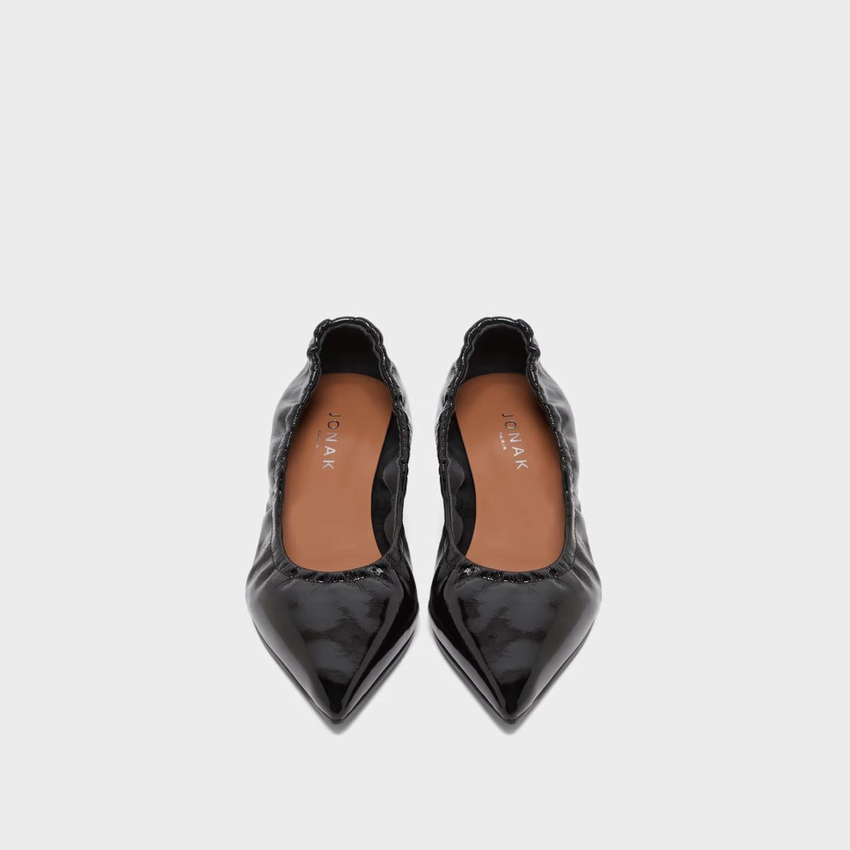 264- Doua Vernis Plisse Noir Stylish Footwear