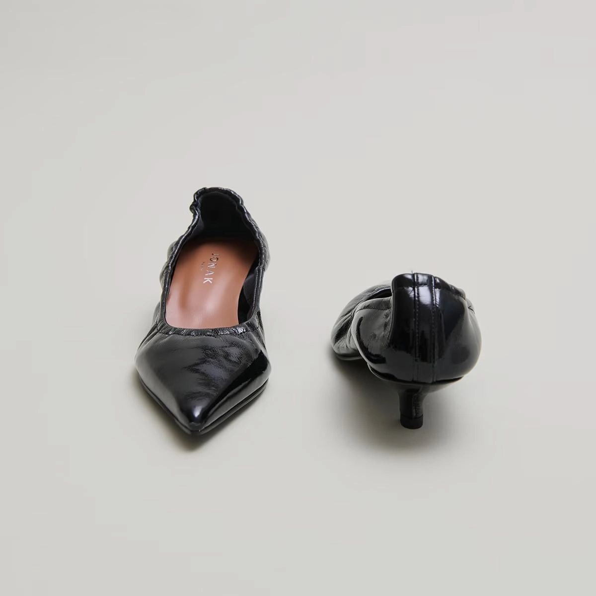 264- Doua Vernis Plisse Noir Jonak women's stylish shoes with modern design
