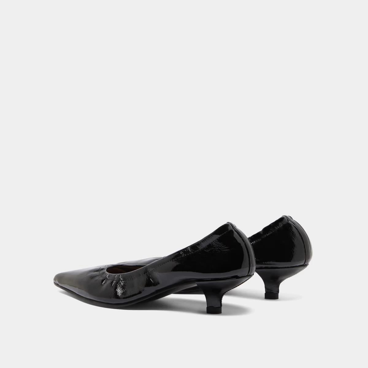 264- Doua Vernis Plisse Noir Stylish Footwear