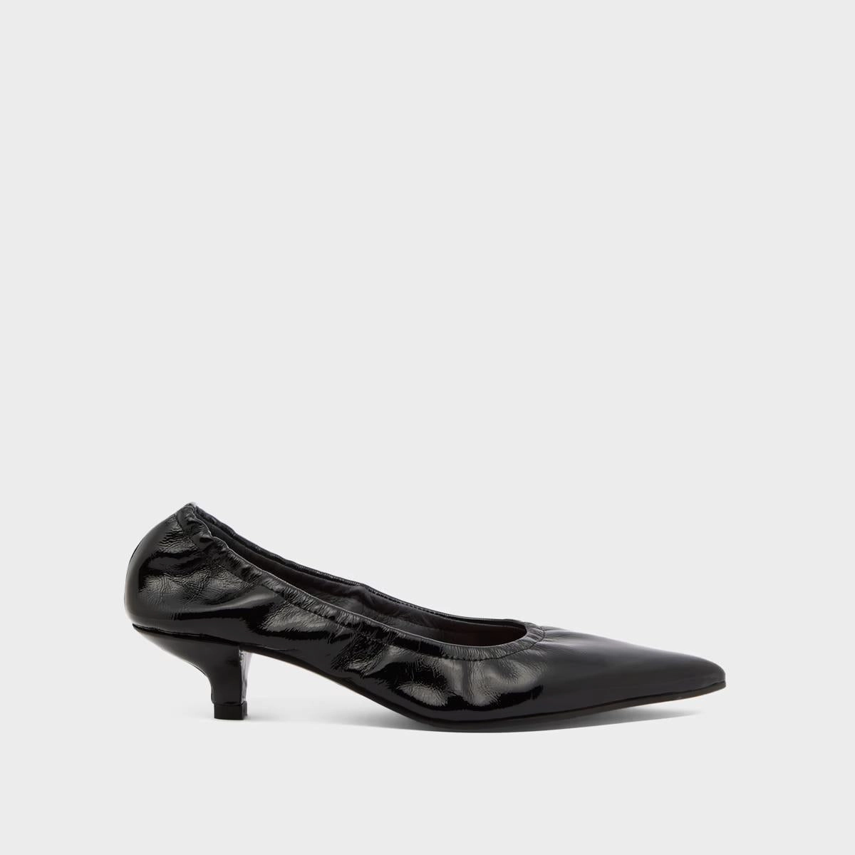 264- Doua Vernis Plisse Noir Stylish Footwear