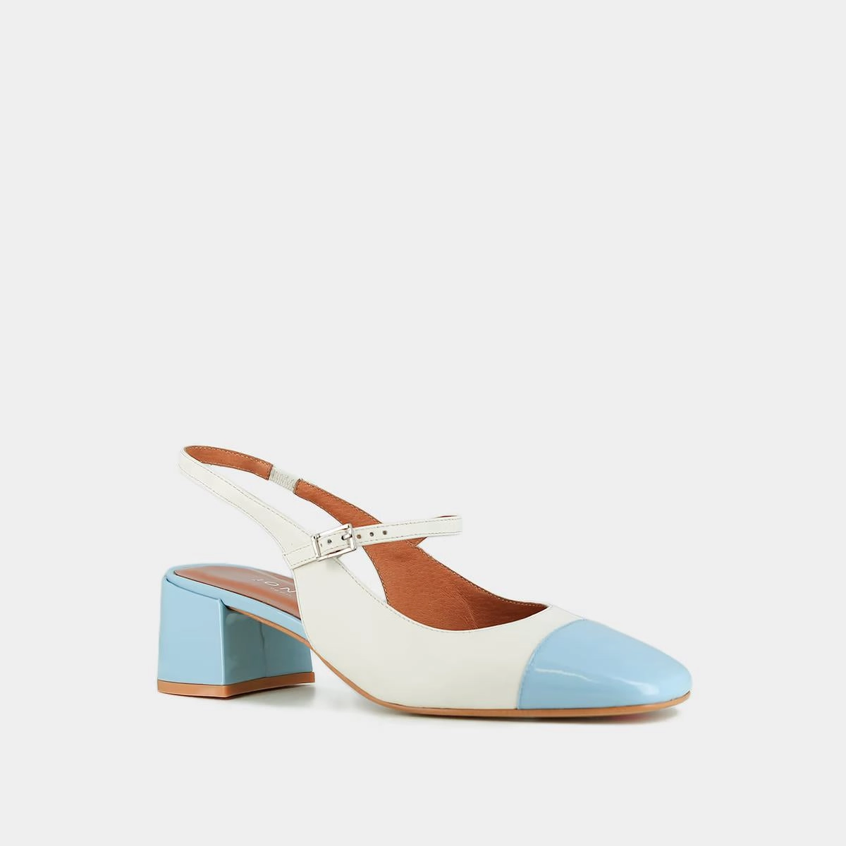 264- Doumy Vernis/cuir Bleu-Ciel-ecru Stylish Footwear