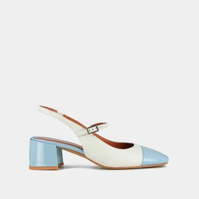 264- Doumy Vernis/cuir Bleu-Ciel-ecru Jonak women's stylish shoes with modern design
