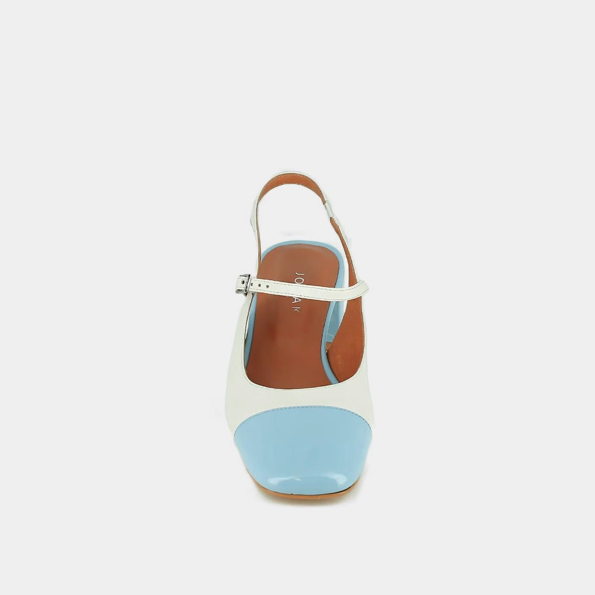 264- Doumy Vernis/cuir Bleu-Ciel-ecru Stylish Footwear