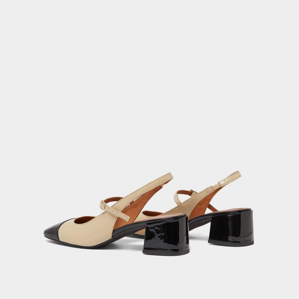 264- Doumy Vernis Noir-ecru Stylish Footwear