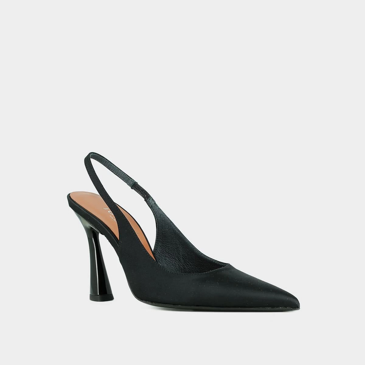 264- Dressy Satin Noir Stylish Footwear
