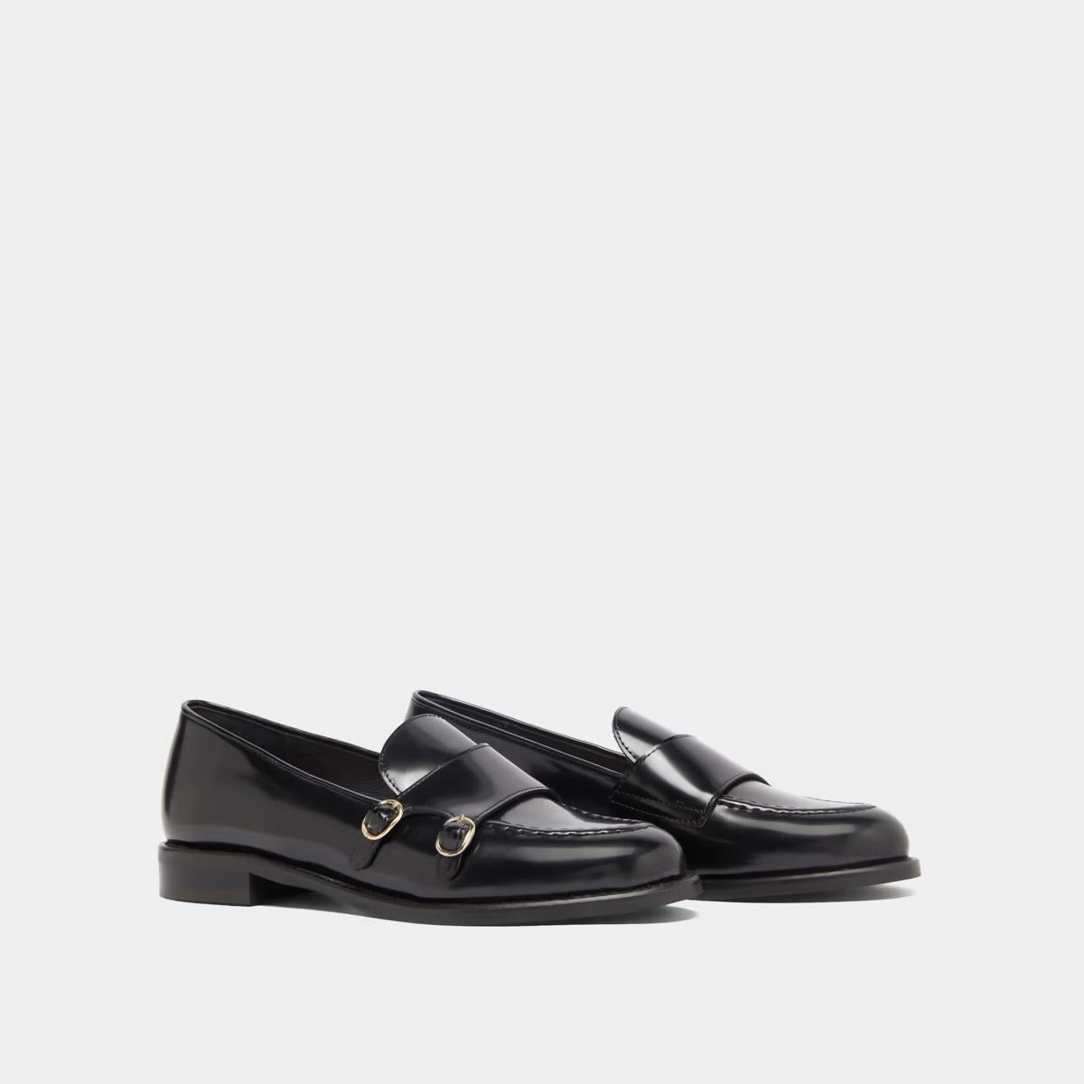 264- Drizza Cuir Glace Noir Stylish Footwear
