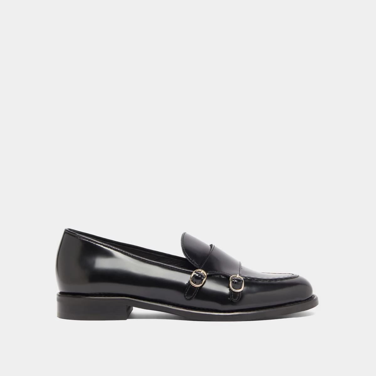 264- Drizza Cuir Glace Noir Stylish Footwear