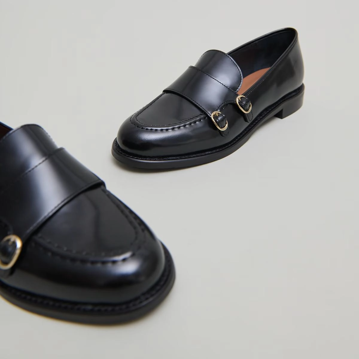 264- Drizza Cuir Glace Noir Stylish Footwear