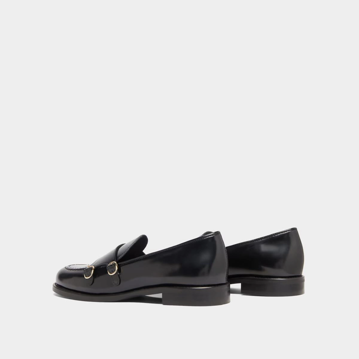 264- Drizza Cuir Glace Noir Stylish Footwear