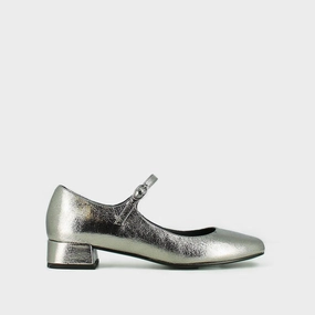 264- Dulci Cuir Metallise Argent-Fonce Jonak women's stylish shoes with modern design