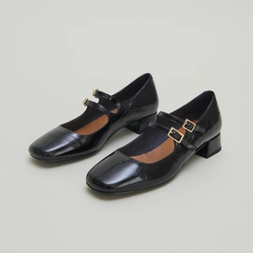 264- Duna Vernis Plisse Noir Jonak women's stylish shoes with modern design