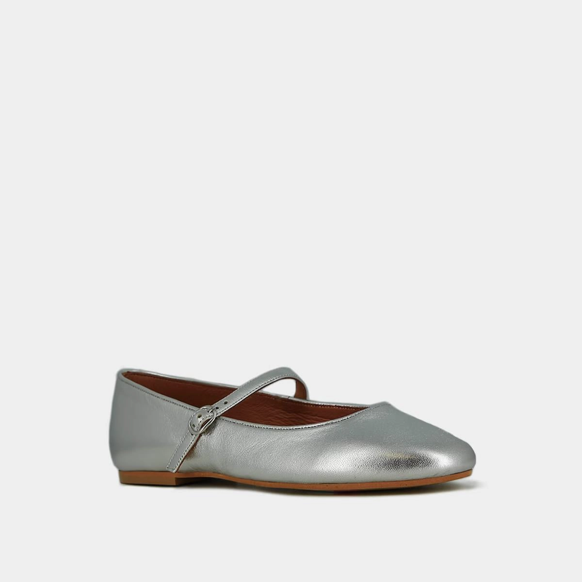 264-e Dunkie Cuir Metallis Argent Stylish Footwear
