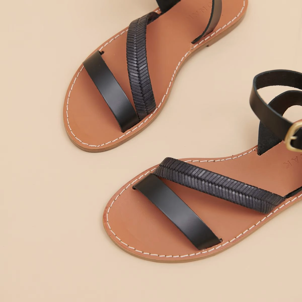 264-e Thelma-bis Cuir Glac Noir Stylish Footwear