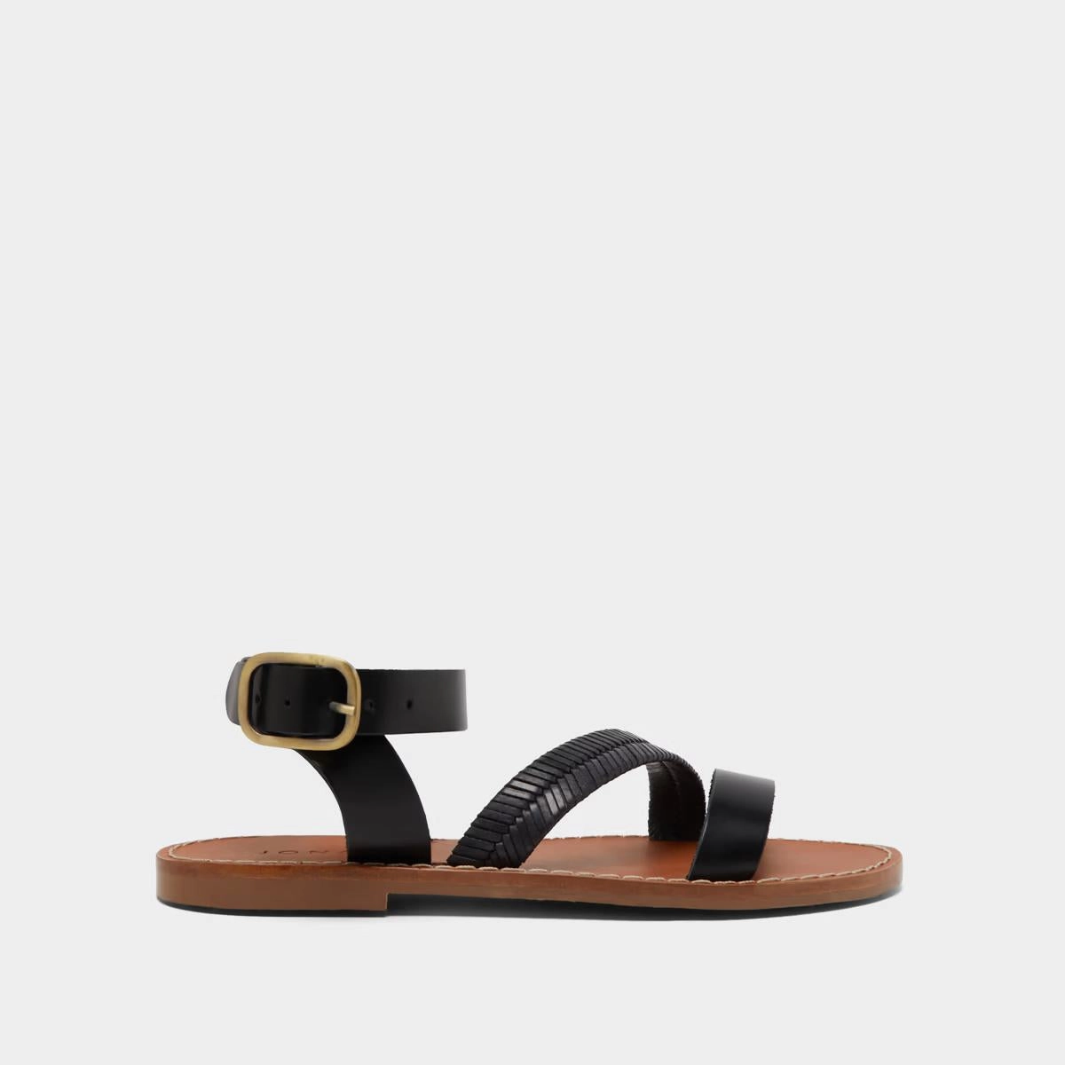 264-e Thelma-bis Cuir Glac Noir Stylish Footwear