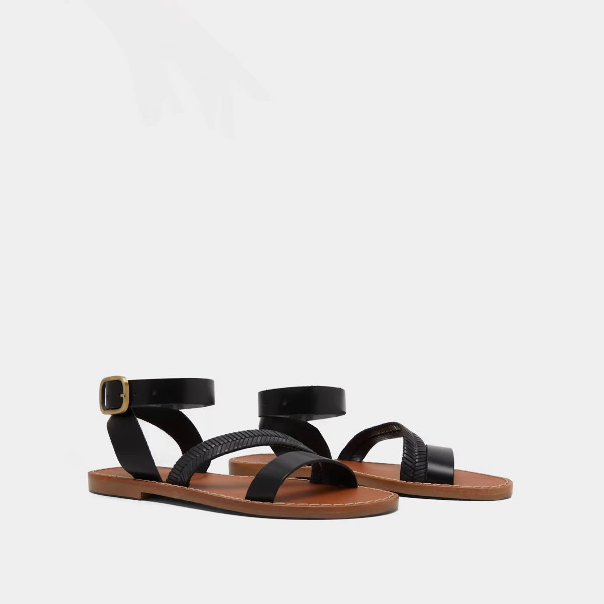 264-e Thelma-bis Cuir Glac Noir Stylish Footwear